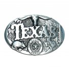 Texas Longhorn & State Seal 3D GAP Great American US Pewter Belt Buckle