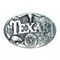 Texas Longhorn & State Seal 3D GAP Great American US Pewter Belt Buckle