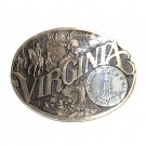 Virginia Old Dominion State Seal ADM First Edition Solid Brass US Belt Buckle Virginia Old Dominion State Seal ADM First Edition Solid Brass US Belt Buckle