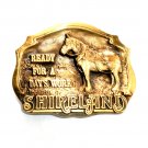 Shireland 3D Shire Horse  Brass Color Belt Buckle