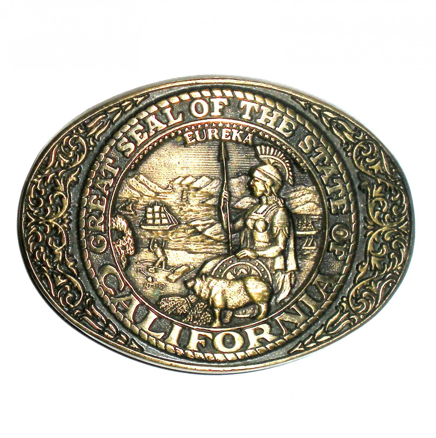 California State Seal ADM Award Design Brass Belt Buckle