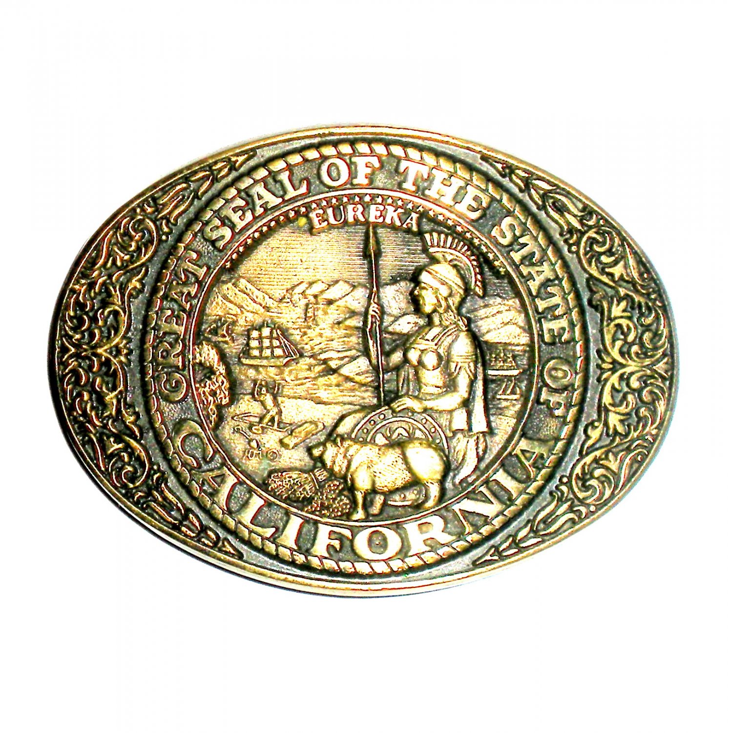 California State Seal ADM Award Design Brass Belt Buckle