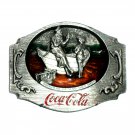 1990 Coca Cola Siskiyou Color Solid Pewter Vintage Belt Buckle