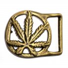 Cannabis Marijuana Solid Brass Vintage Belt Buckle