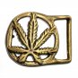 Cannabis Marijuana Solid Brass Vintage Belt Buckle