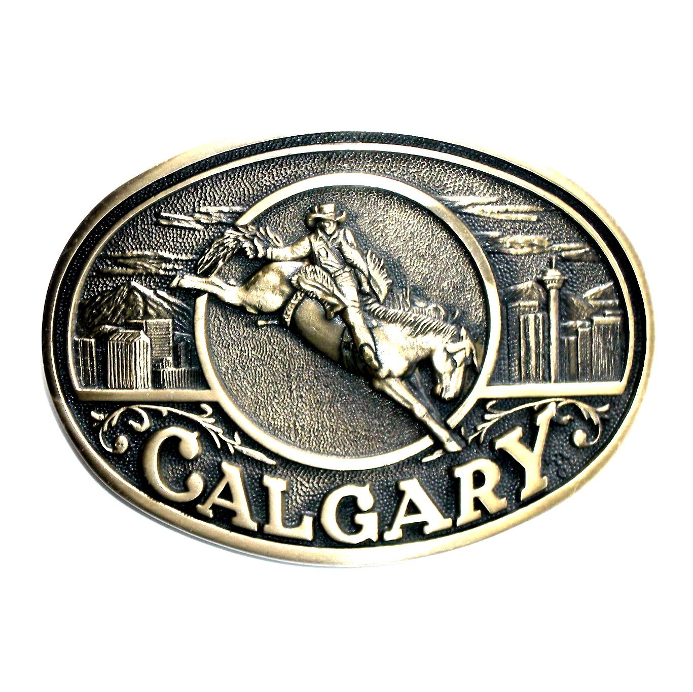 Calgary Alberta Canada ADM Solid Brass Vintage Belt Buckle