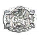California Gilroy 1998 Garlic Festival Solid Pewter Vintage Belt Buckle California Gilroy 1998 Garlic Festival Solid Pewter Vintage Belt Buckle