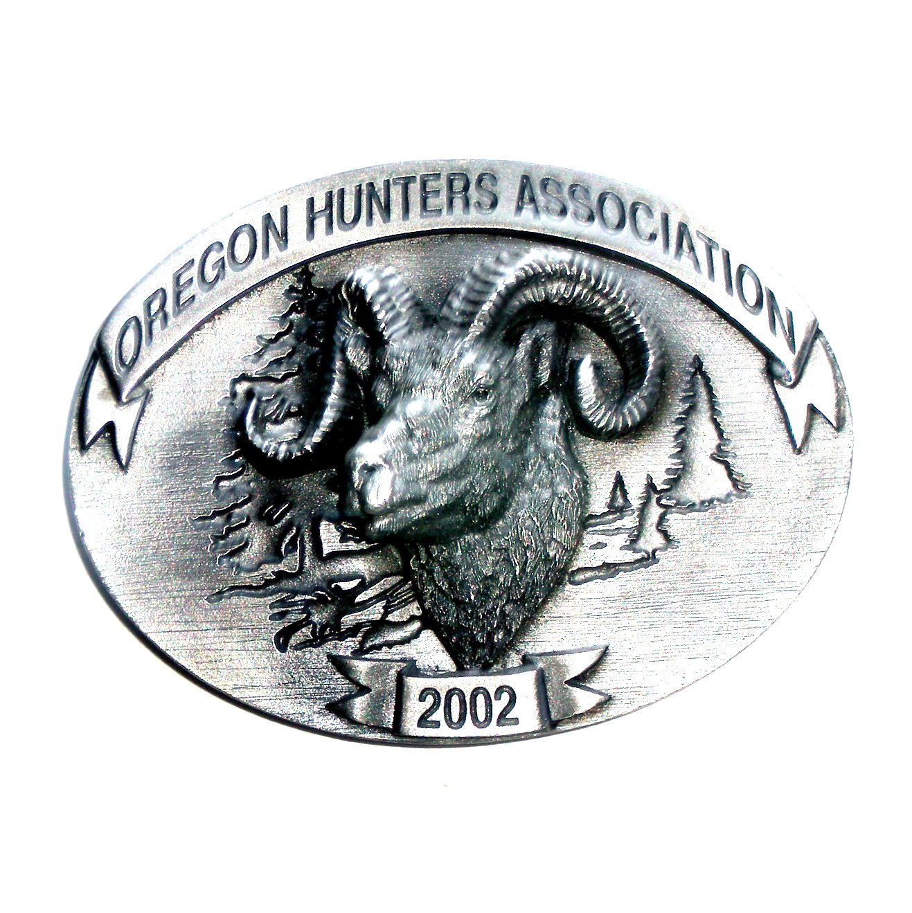 Bighorn 3D Oregon Hunters Association 2002 Solid Pewter US Belt Buckle