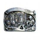 1987 American Construction Worker Vintage US Pewter Belt Buckle