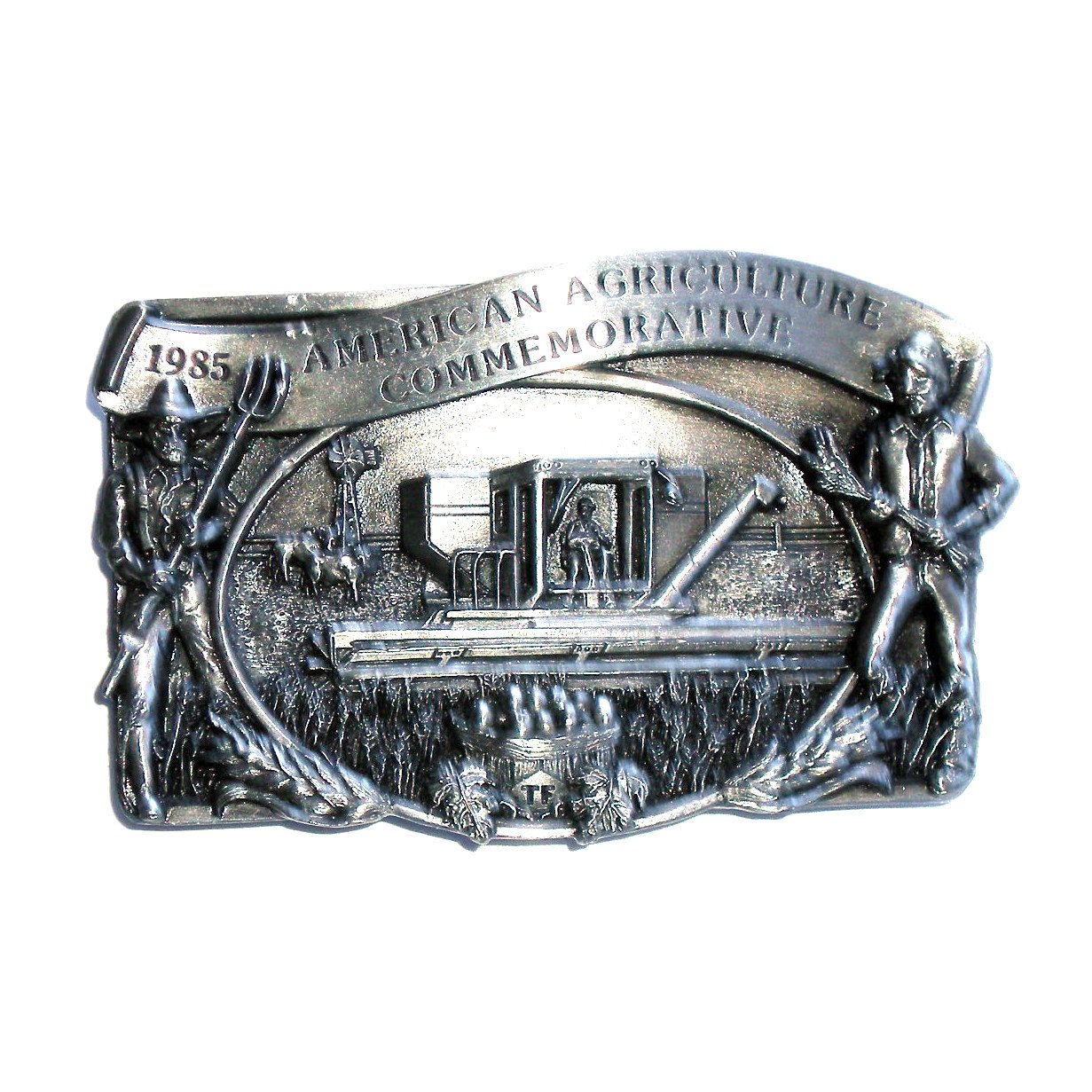 1985 American Agriculture Vintage US Pewter Belt Buckle