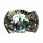 Alaska Last Frontier Great American Vintage Brass Color Belt Buckle