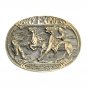 Pony Express Taming The West Award Design Solid Brass Vintage Belt Buckle