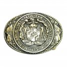 Maryland Old Line State Seal Tony Lama Solid Brass US Belt Buckle