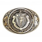 Tony Lama Massachusetts First Edition State Seal Solid Brass US Belt Buckle Tony Lama Massachusetts First Edition State Seal Solid Brass US Belt Buckle