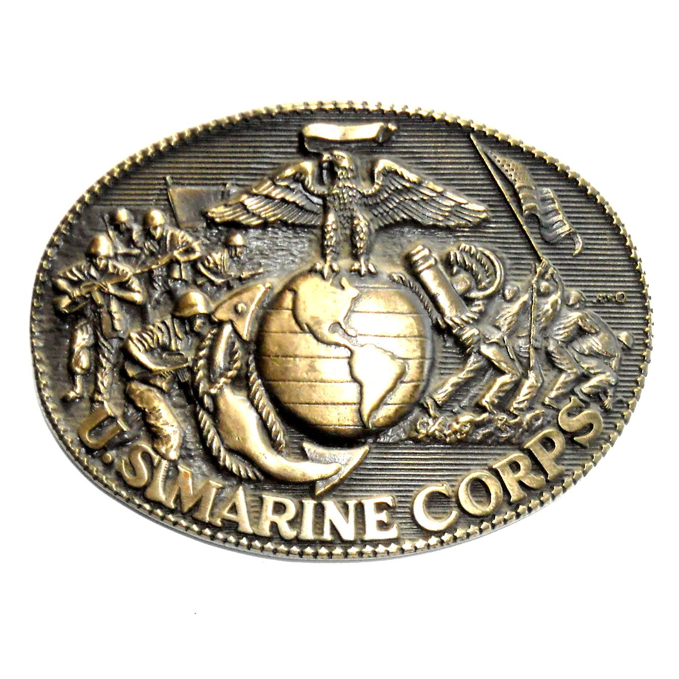 marine corps brass belt buckle