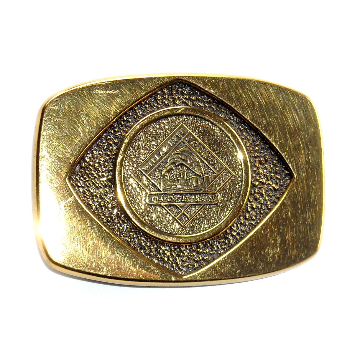 Willamette Salmon Quest American BTS Brass Vintage Belt Buckle