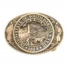 Tony Lama South Dakota State Seal Solid Brass US Belt Buckle