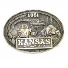 Kansas Midway USA ADM Award Design Solid Brass Belt Buckle