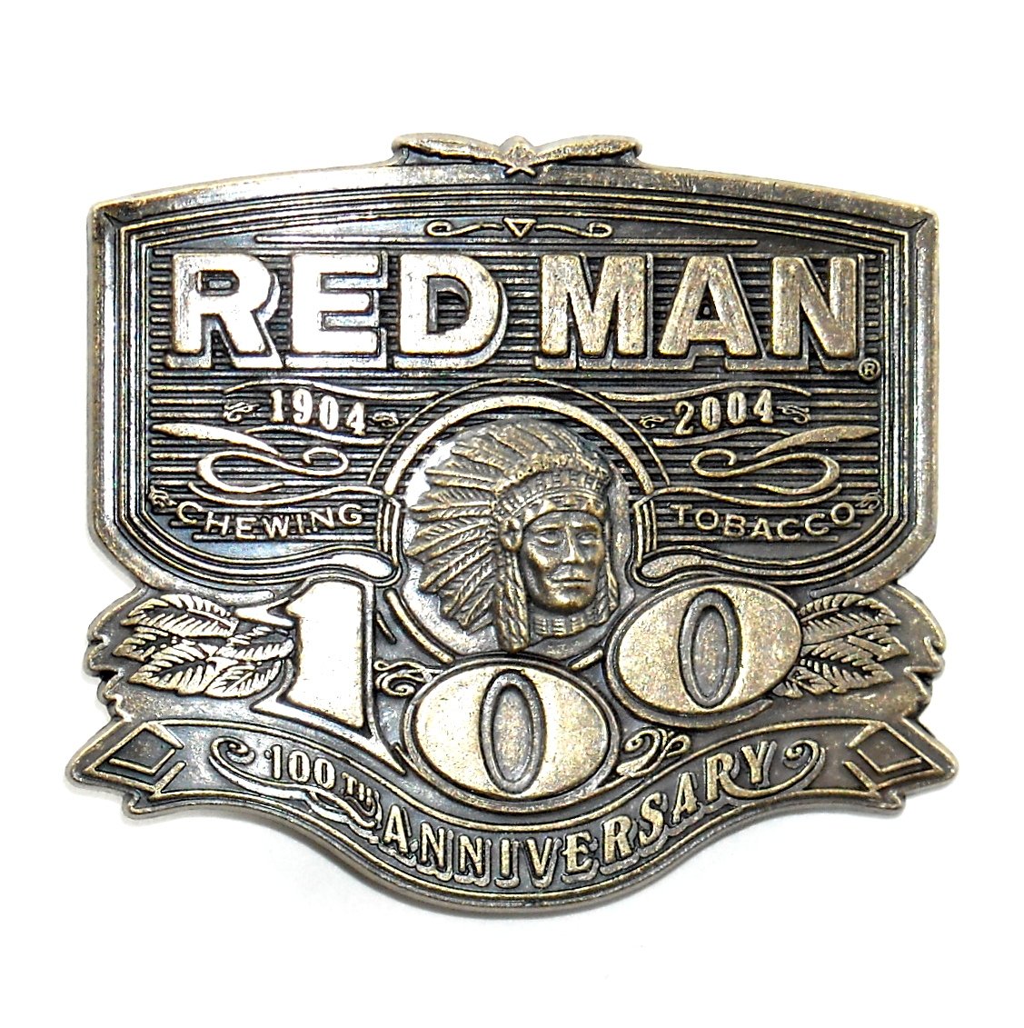 1970's Vintage RED MAN Chewing Tobacco Brass Belt Buckle NEW/Sealed 