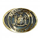 New York Coat Of Arms Excelsior Heritage Mint Solid Brass Vintage Belt Buckle New York Coat Of Arms Excelsior Heritage Mint Solid Brass Vintage Belt Buckle