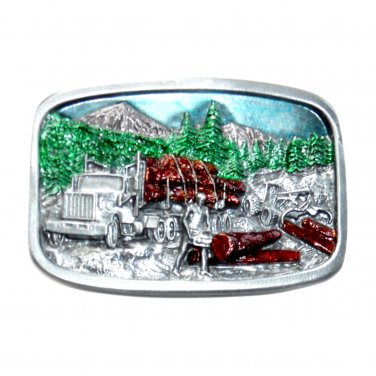 Chainsaw Logging Color Vintage Bergamot US Belt Buckle