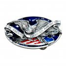 I'm Proud To Be An American Color Bergamot Pewter US Belt Buckle