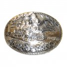 Iron Horse Train Big Spring Texas Independence County ADM Brass Belt Buckle