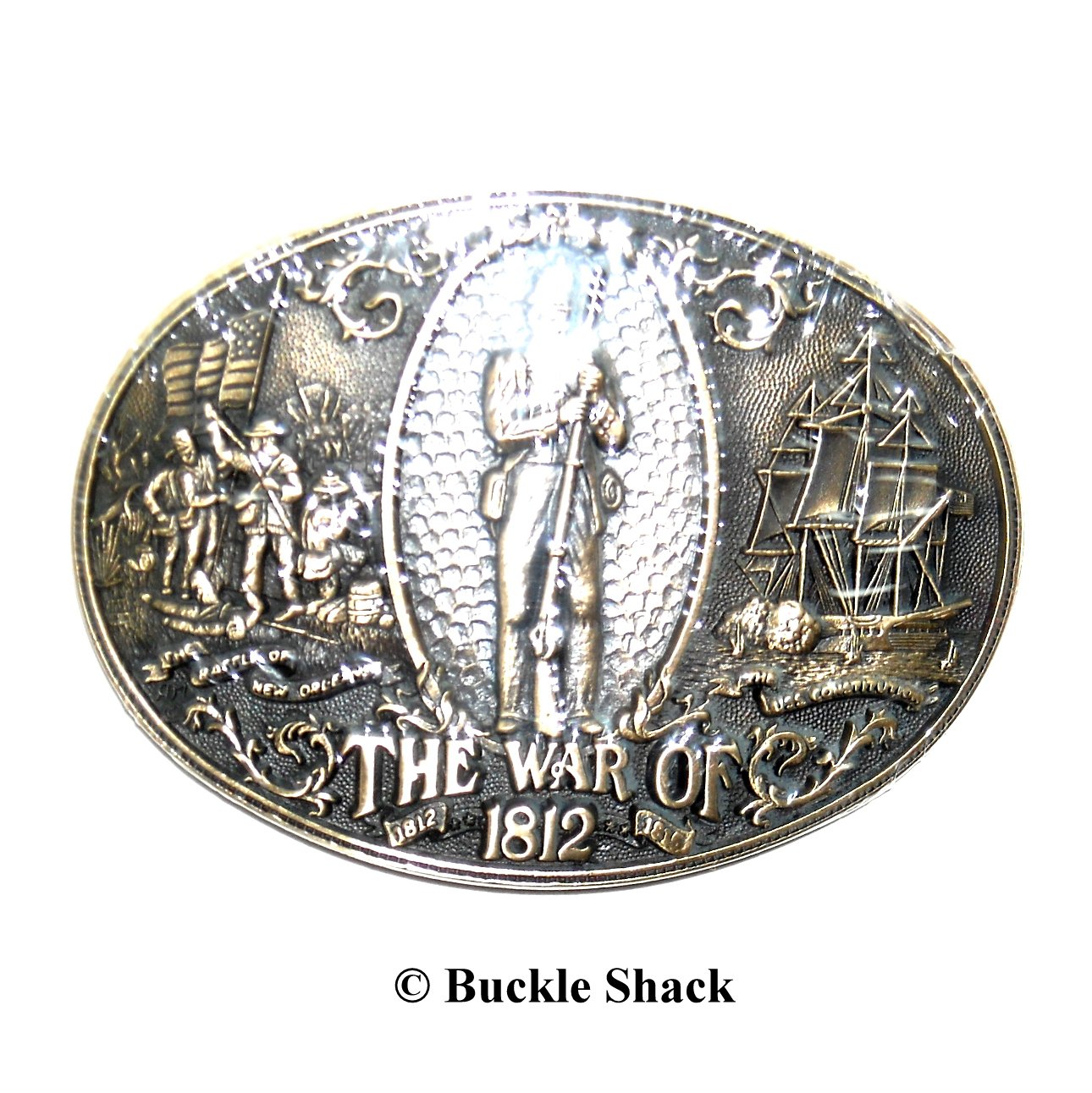 War Of 1812 American Fighting Man ADM Award Design Solid Brass Belt Buckle