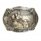 Frederick Remington Sign Of The Buffalo Scout ADM Award Design Brass Belt Buckle