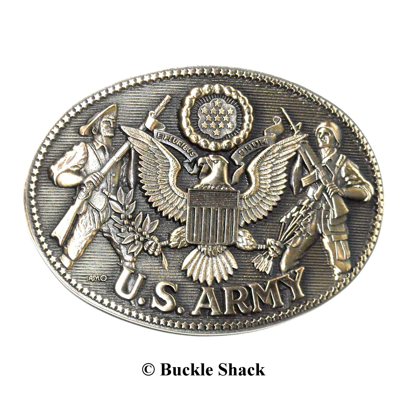 US Army Vintage ADM Award Design Solid Brass Belt Buckle