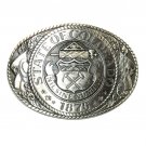 Colorado State Seal Tony Lama Solid Brass Belt Buckle