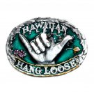 Hawaiian Shaka C&J Color Bergamot Solid Pewter US Belt Buckle