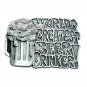 World's Greatest Beer Drinker C+J Bergamot Pewter US Belt Buckle