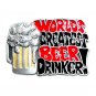 World's Greatest Beer Drinker C+J Color Bergamot Pewter US Belt Buckle