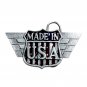 Made In USA Shield Logo 3D Color Bergamot Pewter US Belt Buckle