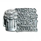Vintage World's Greatest Beer Drinker Bergamot Pewter US Belt Buckle Vintage World's Greatest Beer Drinker Bergamot Pewter US Belt Buckle