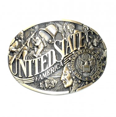 Brand New Sealed United States Of America Belt Buckle ADM Brass 