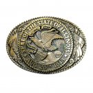 Illinois State Seal Tony Lama Solid Brass US Belt Buckle