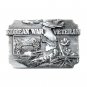 Korean War Veteran 3D Bergamot Solid Pewter US Belt Buckle