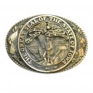 Iowa State Seal Tony Lama Solid Brass US Belt Buckle Iowa State Seal Tony Lama Solid Brass US Belt Buckle