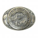 Tony Lama First Edition South Dakota State Seal Solid Brass US Belt Buckle
