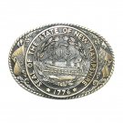 Granite State New Hampshire Seal Tony Lama First Edition Solid Brass Belt Buckle