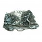 Skiing Vintage Bergamot 3D Pewter US Belt Buckle