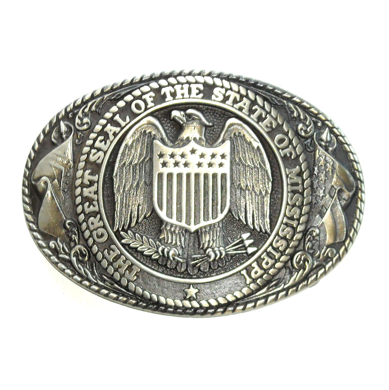 Tony Lama Mississippi State Seal First Edition Solid Brass US Belt Buckle