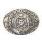 Wisconsin First Edition State Seal Tony Lama Solid Brass US Belt Buckle