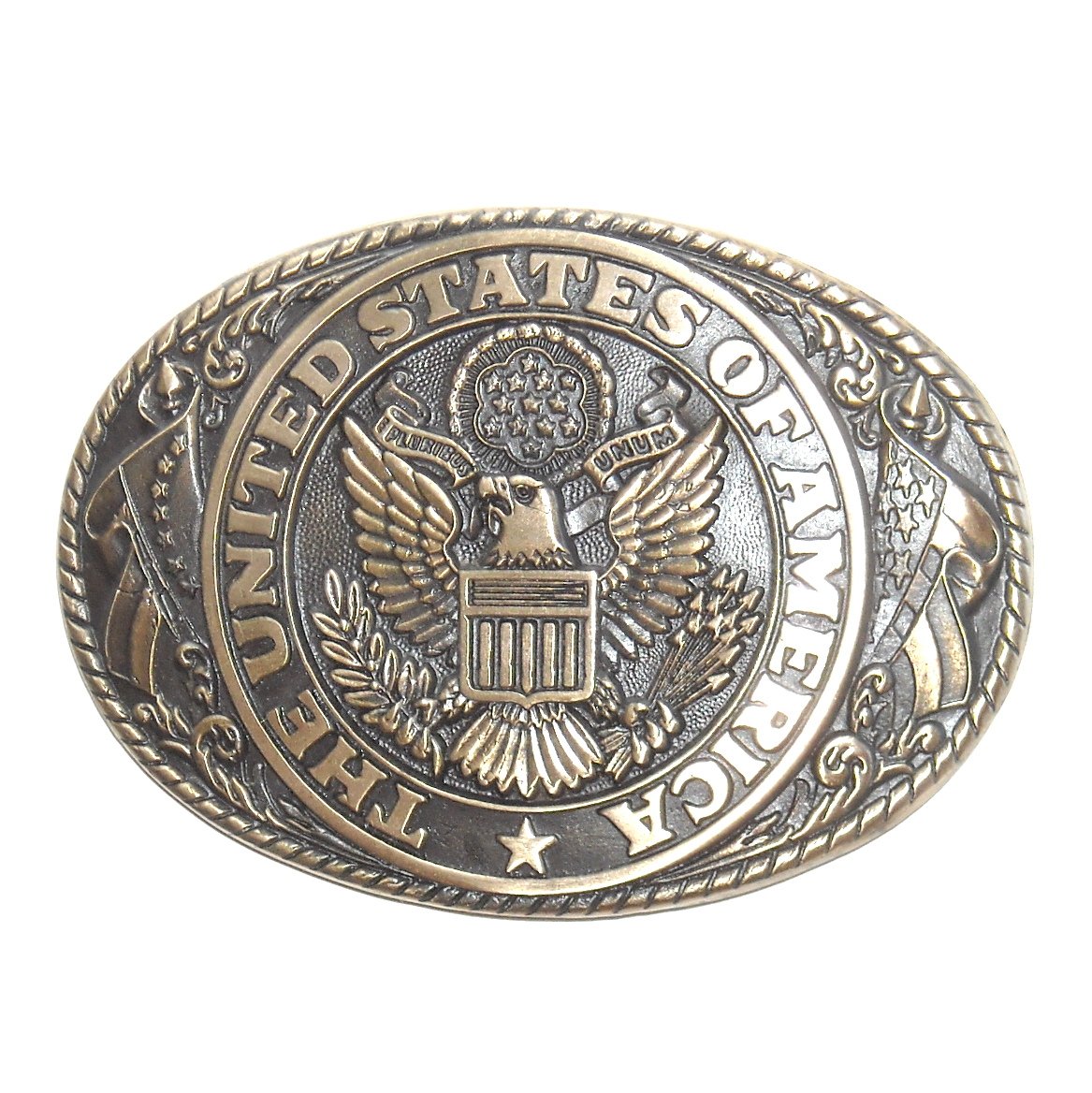 The United States Of America Seal Tony Lama First Edition Brass Belt Buckle