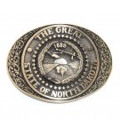 North Dakota 1889 Seal ADM Award Design Solid Brass US Belt Buckle