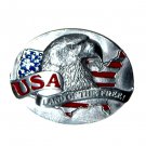 American Eagle USA Land Of The Free Bergamot 3D Pewter US Belt Buckle American Eagle USA Land Of The Free Bergamot 3D Pewter US Belt Buckle