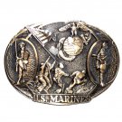 Vintage Marines Award Design ADM Solid Brass US Belt Buckle