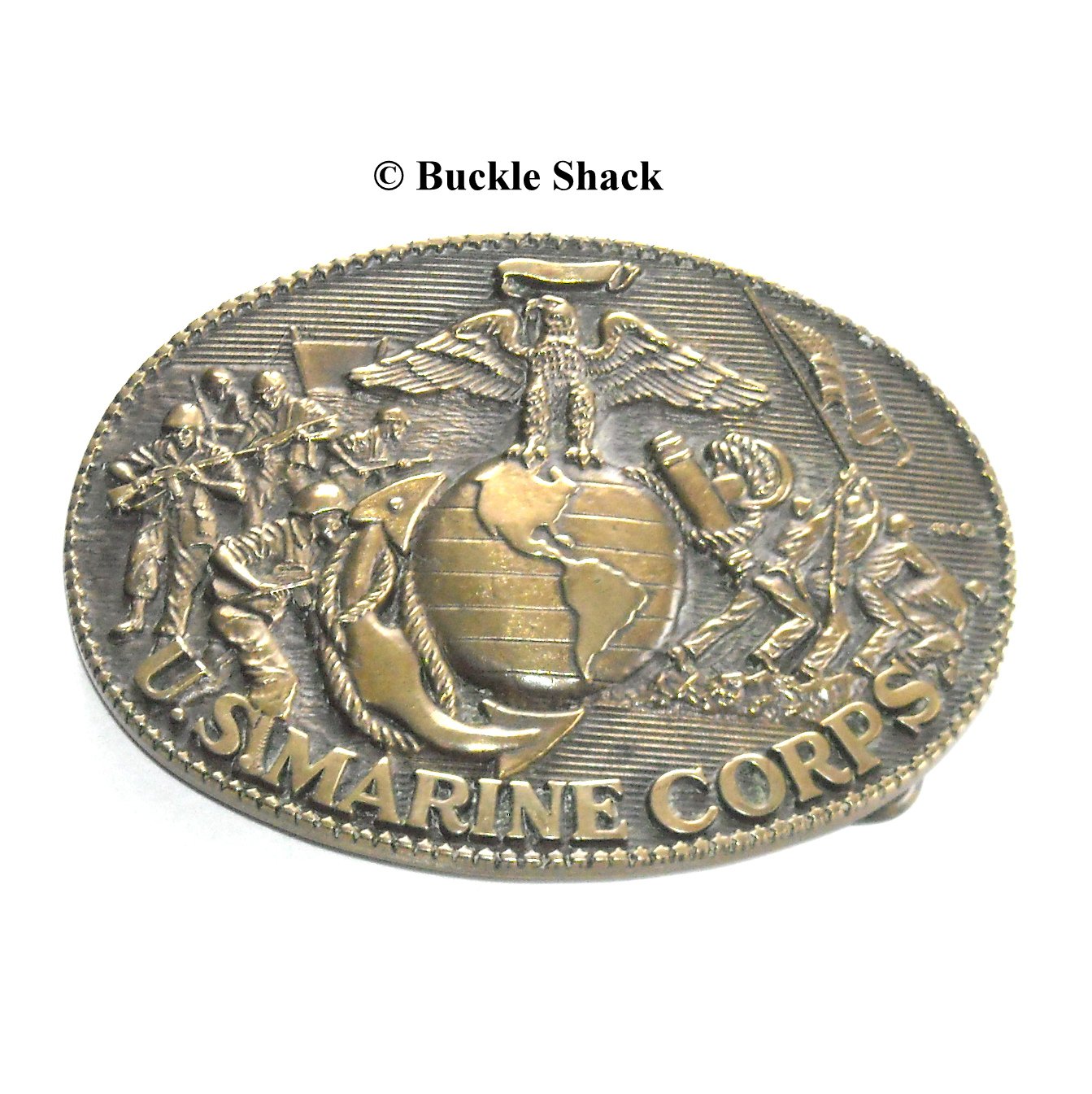 USMC Marine Corps Award Design Medals ADM Vintage Solid Brass Belt Buckle